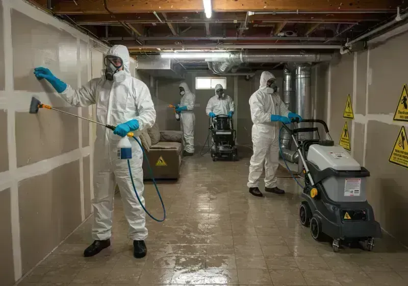 Basement Moisture Removal and Structural Drying process in The Pinery, CO